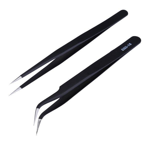 anti-static precision tweezers set pinzas pincet stainless steel esd tweezer electronics repair tools, Black
anti-static precision tweezers set pinzas pincet stainless steel esd tweezer electronics repair tools, Black