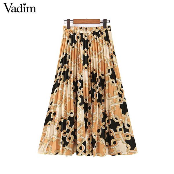vadim womem fashion chain pattern pleated skirt elastic waist european style midi skirts female mid caf skirt mujer ba750, Black
vadim womem fashion chain pattern pleated skirt elastic waist european style midi skirts female mid caf skirt mujer ba750, Black