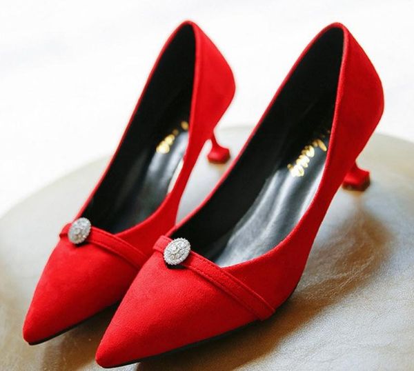 2018 suede women's shoes in spring and autumn with new style high-heeled fine heel pointed end@11, Black
2018 suede women's shoes in spring and autumn with new style high-heeled fine heel pointed end@11, Black
