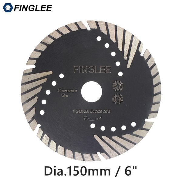 1pc finglee 150mm/6inch diamond cutting saw blade,turbo teeth slant protection cutting disc for concrete, marble granite stone
1pc finglee 150mm/6inch diamond cutting saw blade,turbo teeth slant protection cutting disc for concrete, marble granite stone