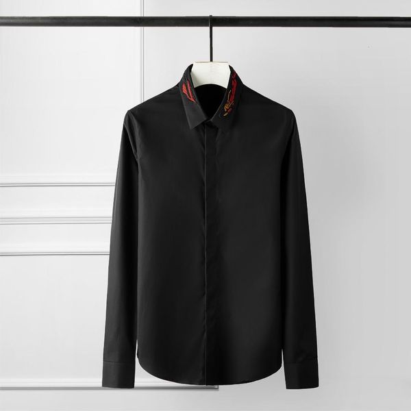 cotton men shirt luxury solid color india wire embroidery long sleeve mens shirts fashion casual slim mens dress shirts, White;black
cotton men shirt luxury solid color india wire embroidery long sleeve mens shirts fashion casual slim mens dress shirts, White;black