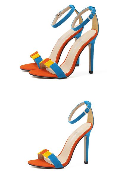 ankle strap heels women sandals summer shoes women open toe chunky high heels party dress sandals, Black