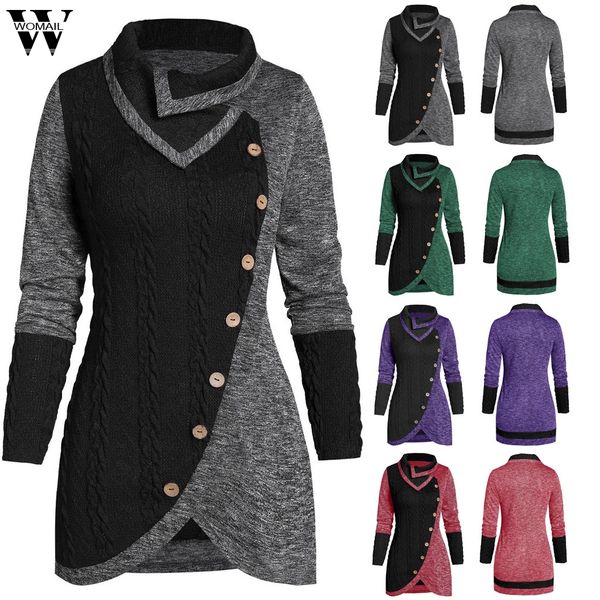 womail plus size l-l5 button pachwork asymmetric pullover casual winter fashion knit sweater pull femme nouveaute 2019 top, White;black
womail plus size l-l5 button pachwork asymmetric pullover casual winter fashion knit sweater pull femme nouveaute 2019 top, White;black