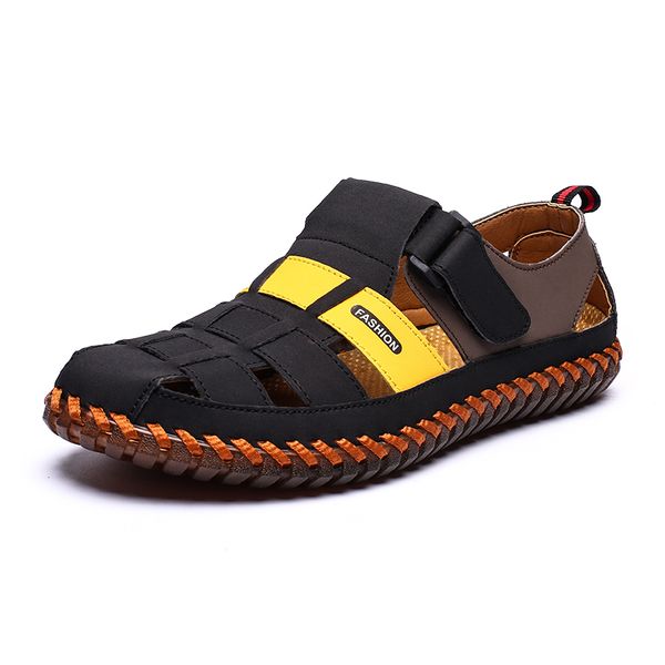 genuine leather men's sandals summer soft shoes beach men's sandals slippers bohemia size 38-48, Black
genuine leather men's sandals summer soft shoes beach men's sandals slippers bohemia size 38-48, Black