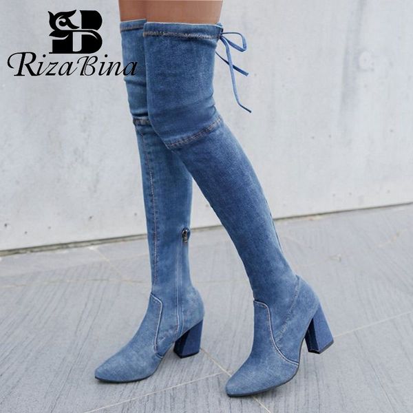 rizabina women pointed toe fashion blue boots office ladies winter boots over the knee botas size 35-40, Black
rizabina women pointed toe fashion blue boots office ladies winter boots over the knee botas size 35-40, Black