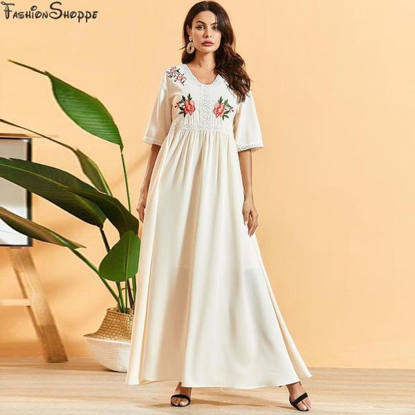 lace trim patchwork bohemia embroidery a line long dress summer v neck half sleeve maxi swing dress big size muslim, White;black
lace trim patchwork bohemia embroidery a line long dress summer v neck half sleeve maxi swing dress big size muslim, White;black