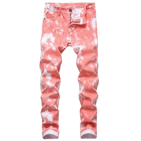 men's casual jeans color printed tight elastic jeans straight jeans washing pants high quality, Blue
men's casual jeans color printed tight elastic jeans straight jeans washing pants high quality, Blue
