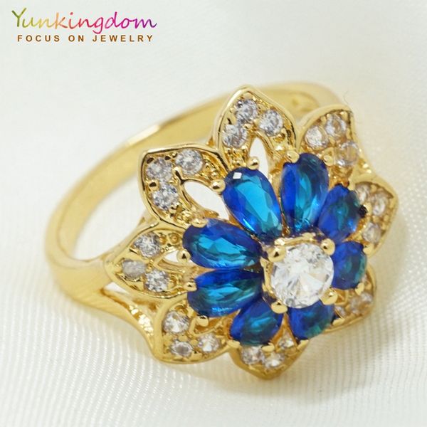 yunkingdom gorgeous ring gold color flower cz crystal rings for women girls lovely jewelry gifts wholesale, Silver
yunkingdom gorgeous ring gold color flower cz crystal rings for women girls lovely jewelry gifts wholesale, Silver