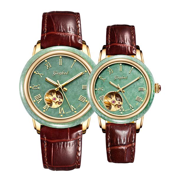 2019 new wristwatch mens jade couple watch clock mechanical hollowing unique woman watches jade creative female luxury clock, Slivery;brown
2019 new wristwatch mens jade couple watch clock mechanical hollowing unique woman watches jade creative female luxury clock, Slivery;brown