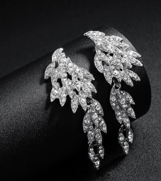 2020 elegant angel wings rhinestones wedding earrings for bride jewelry designer for prom evening high quality, White
2020 elegant angel wings rhinestones wedding earrings for bride jewelry designer for prom evening high quality, White