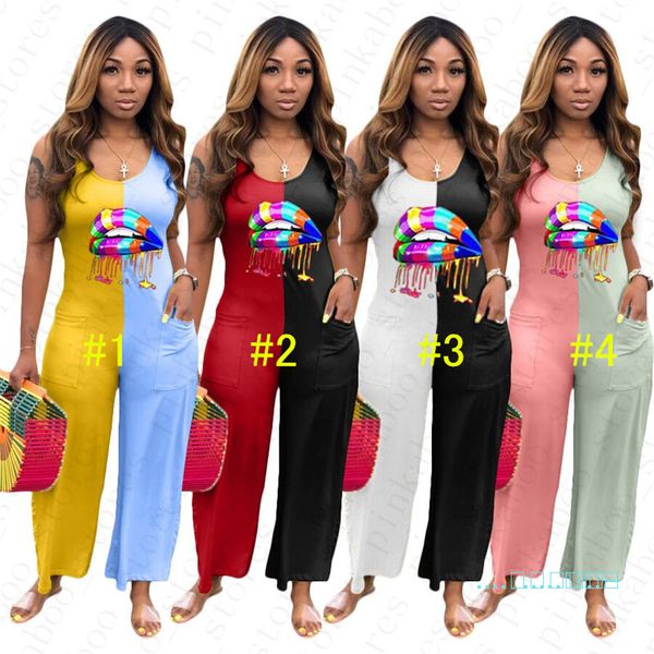 women loose jumpsuit summer one-piece rompers designer rainbow lips sleeveless ladies patchwork bodysuit casual trendy pants clubwear d5603, Black;white
women loose jumpsuit summer one-piece rompers designer rainbow lips sleeveless ladies patchwork bodysuit casual trendy pants clubwear d5603, Black;white
