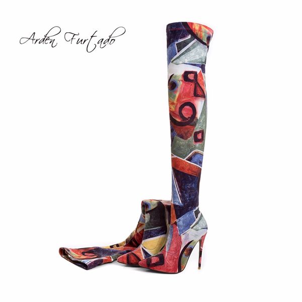 arden furtad 2018 spring autumn summer platform high heels 12cm print boots woman over the knee flowers stretch stilettos boots, Black
arden furtad 2018 spring autumn summer platform high heels 12cm print boots woman over the knee flowers stretch stilettos boots, Black