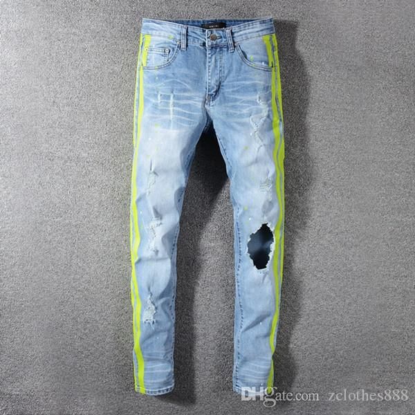 2020 designer mens distressed ripped skinny jeans size 29~42 jeans para hombre denim for men brand designer hip hop men designer pants, Blue
2020 designer mens distressed ripped skinny jeans size 29~42 jeans para hombre denim for men brand designer hip hop men designer pants, Blue