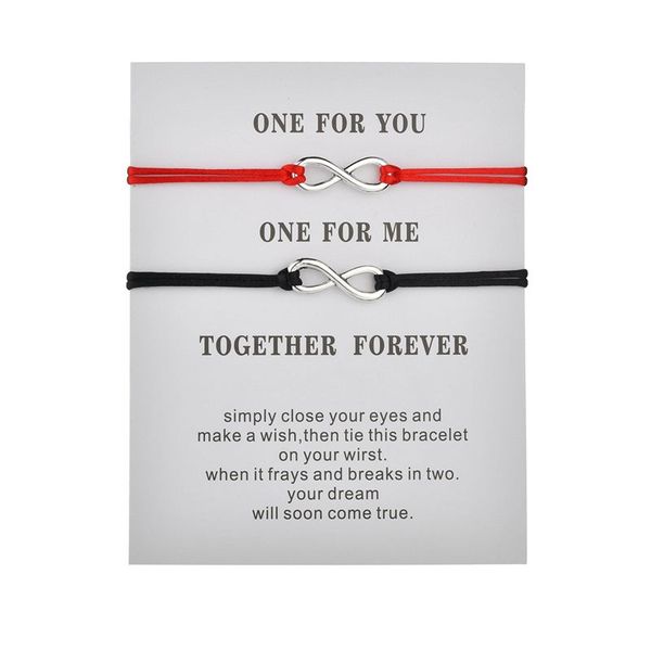 2psc/set together forever love infinity bracelet for couple black red string bracelets wedding wish jewelry for women gift
2psc/set together forever love infinity bracelet for couple black red string bracelets wedding wish jewelry for women gift