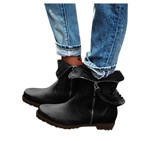 double zipper vintage boots women casual slip-on flat western western middle tube bare boots shoes woman botines mujer 2019, Black
double zipper vintage boots women casual slip-on flat western western middle tube bare boots shoes woman botines mujer 2019, Black
