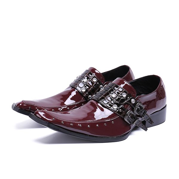 square toe buckle strap business casual shoes men's fashion bright leather wedding party shoes, Black
square toe buckle strap business casual shoes men's fashion bright leather wedding party shoes, Black