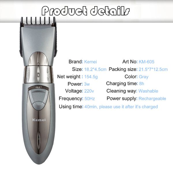 kemei electric hair trimmer km-605 cordless fine tuning electric hair clipper hair cutter beard trimmer rechargeable axsrx
kemei electric hair trimmer km-605 cordless fine tuning electric hair clipper hair cutter beard trimmer rechargeable axsrx