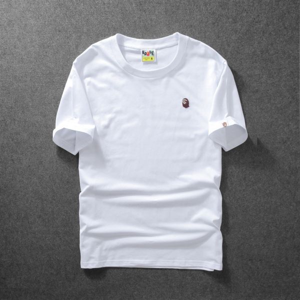 

deisgner mens t shirt embroidered solid color bottoming shirt summer tide brand short-sleeved men's casual sports t-shirt, White;black