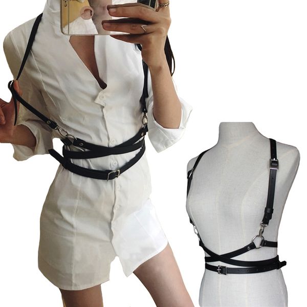 fashion punk harajuku metal pin buckle leather belts body bondage cage sculpting harness waist straps suspenders belt for women c19010301, Black;brown
fashion punk harajuku metal pin buckle leather belts body bondage cage sculpting harness waist straps suspenders belt for women c19010301, Black;brown