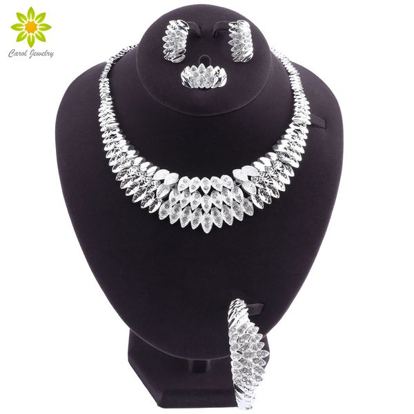 fashion charm african bride earrings ring jewelry sets classic style wedding dubai necklace bracelet for women jewelry setfashion statementn, Slivery;golden
fashion charm african bride earrings ring jewelry sets classic style wedding dubai necklace bracelet for women jewelry setfashion statementn, Slivery;golden
