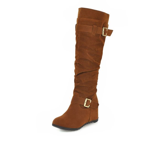 kalenmos long boots women buckle flock knee high boots increasing high heel slip on autumn winter women size 33-43, Black
kalenmos long boots women buckle flock knee high boots increasing high heel slip on autumn winter women size 33-43, Black