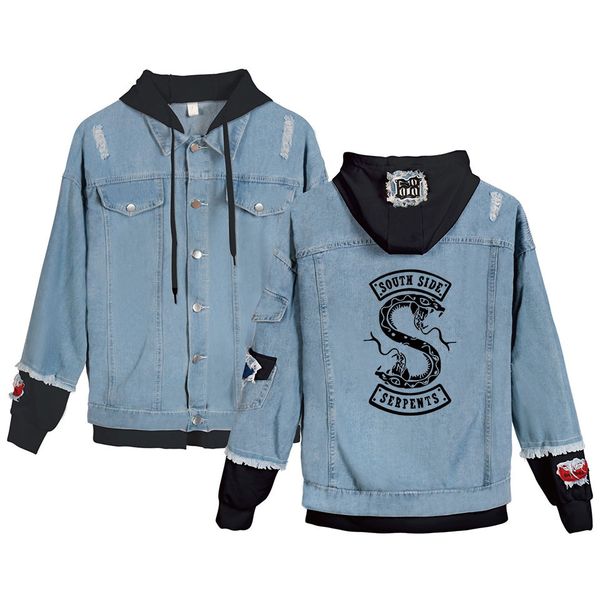 4xl plus size women denim jacket riverdale south side serpents hooded jeans jacket women bomber female coats streetwear, Black;brown
4xl plus size women denim jacket riverdale south side serpents hooded jeans jacket women bomber female coats streetwear, Black;brown