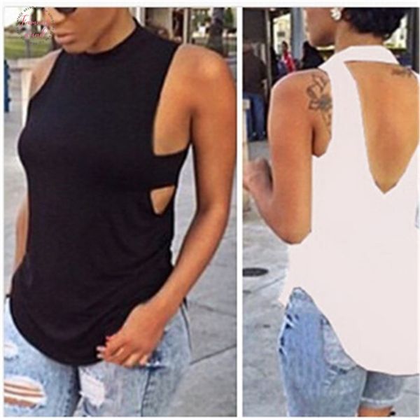 women summer casual open back tank vest basic solid black white sleeveless casual summer fashion skinny shirt
women summer casual open back tank vest basic solid black white sleeveless casual summer fashion skinny shirt