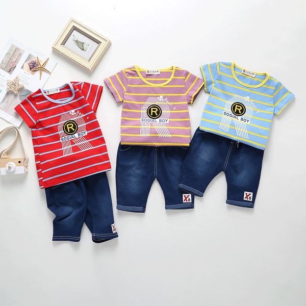 summer new style infants short sleeve t-shirt two-piece set korean style stripes fashion cowboy small children's combo 1-piece w, White
summer new style infants short sleeve t-shirt two-piece set korean style stripes fashion cowboy small children's combo 1-piece w, White