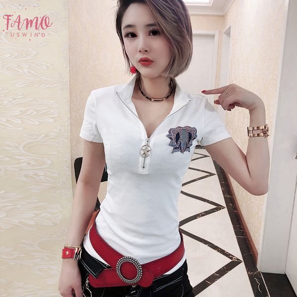 polo shirt women summer short sleeve appliques embroidery petal sleeve cotton slim zipper t shirt clothes camiseta mujer t93728, White
polo shirt women summer short sleeve appliques embroidery petal sleeve cotton slim zipper t shirt clothes camiseta mujer t93728, White