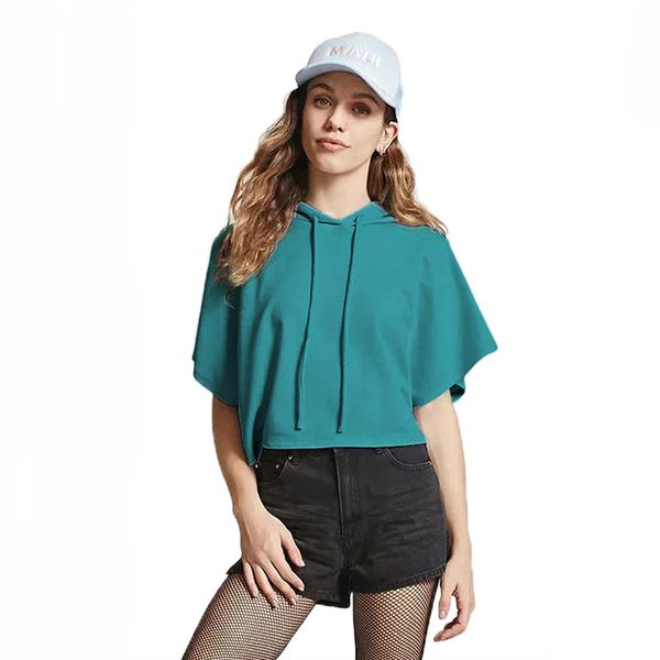 women new fashion short sleeve hoodies pullover summer sweatshirts solid letter print t shirts with hoodie, Black
women new fashion short sleeve hoodies pullover summer sweatshirts solid letter print t shirts with hoodie, Black