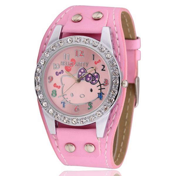 girls cute watch children lovely leather band quartz rhinestone watch kids kitty watches gift present clock montre enfant, Blue
girls cute watch children lovely leather band quartz rhinestone watch kids kitty watches gift present clock montre enfant, Blue