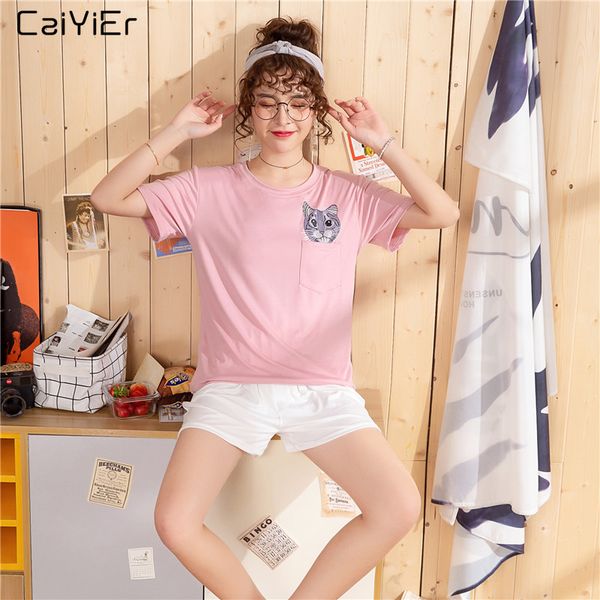 caiyier round neck cute cat print and shorts pajama set 2019 woman short sleeve casual summer sleepwear ladies homewear 2xl, Blue;gray
caiyier round neck cute cat print and shorts pajama set 2019 woman short sleeve casual summer sleepwear ladies homewear 2xl, Blue;gray