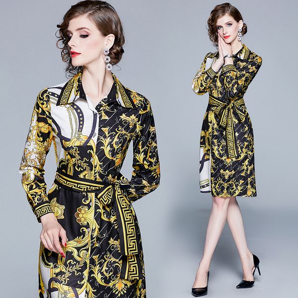 luxury vintage classic paisley printed dress spring fall runway women's court-style shirt dress office lady business slim party prom dr, Black;gray
luxury vintage classic paisley printed dress spring fall runway women's court-style shirt dress office lady business slim party prom dr, Black;gray