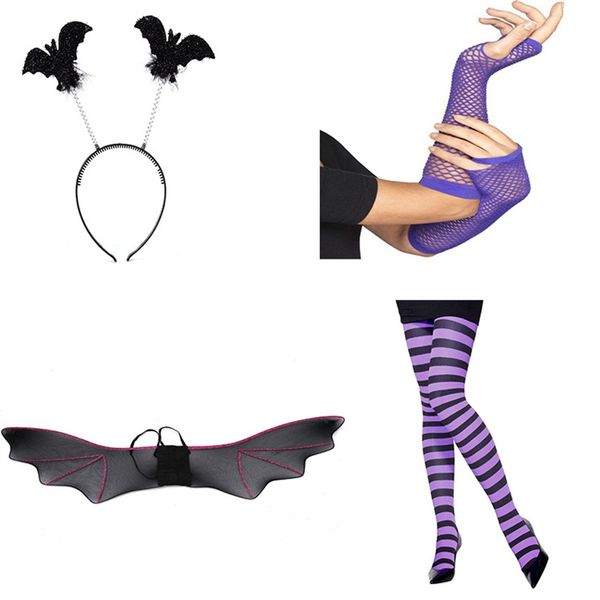 black silk stockings halloween purple fishing net gloves black purple jumpsuits head buckle bat wings suit new arrival 22 5hp l1
black silk stockings halloween purple fishing net gloves black purple jumpsuits head buckle bat wings suit new arrival 22 5hp l1