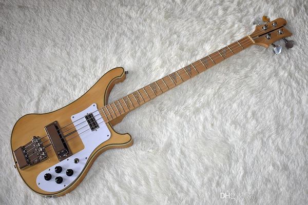 Factory natural wood color electric ba guitar with 4 tring neck thru body white pickguard can be cu tomized
Factory natural wood color electric ba guitar with 4 tring neck thru body white pickguard can be cu tomized