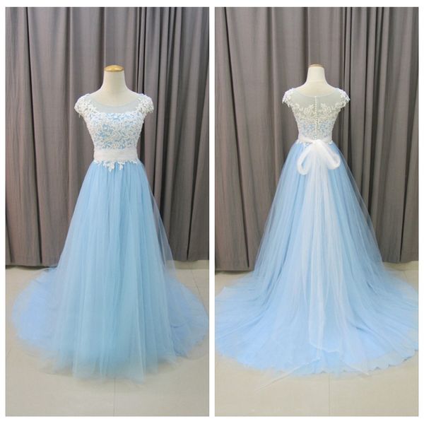 charming tulle a-line light blue wedding dress with white sash sweep train outdoor wedding dresses lace appliques outdoor wedding dresses
charming tulle a-line light blue wedding dress with white sash sweep train outdoor wedding dresses lace appliques outdoor wedding dresses