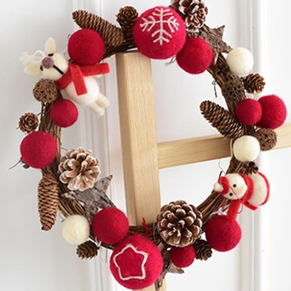 christmas wool felt ball wreath creative colorful christmas decorative rattan wicker wreath for home shop window decorations
christmas wool felt ball wreath creative colorful christmas decorative rattan wicker wreath for home shop window decorations