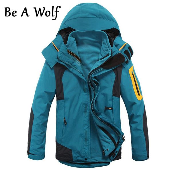 be a wolf hiking jacket warm men winter inner fleece waterproof outdoor sport coat camping trekking skiing jackets clothing 28, Blue;black
be a wolf hiking jacket warm men winter inner fleece waterproof outdoor sport coat camping trekking skiing jackets clothing 28, Blue;black