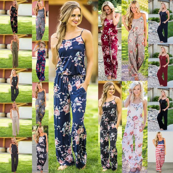 2019 spring and summer fashion trend sling vest floral striped print loose one-piece trousers plus size jumpsuits, Black;white
2019 spring and summer fashion trend sling vest floral striped print loose one-piece trousers plus size jumpsuits, Black;white