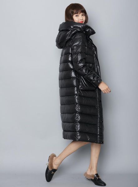 2018 long knee-length light down jacket female thick large pocket hooded down coat, Black
2018 long knee-length light down jacket female thick large pocket hooded down coat, Black