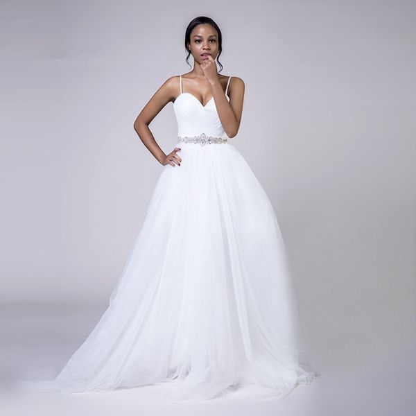 wedding dresses with spaghetti straps white tulle beaded stones sashes a-line sweetheart bridal beach wedding gowns
wedding dresses with spaghetti straps white tulle beaded stones sashes a-line sweetheart bridal beach wedding gowns