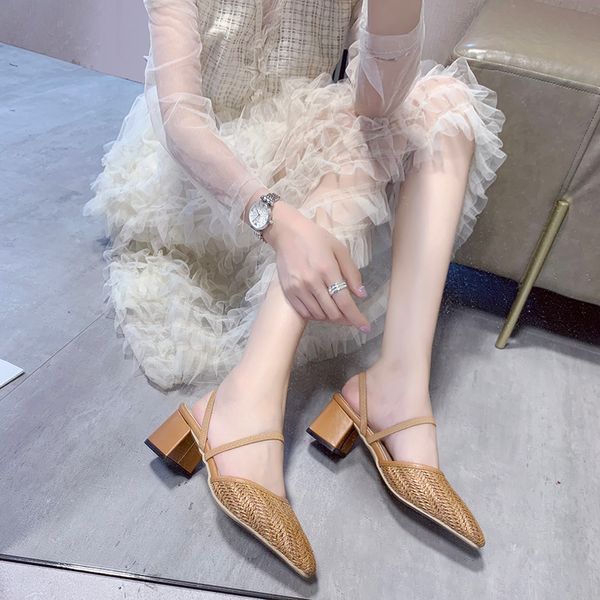 5 cm high heel mules shoes women weave pointed toe square heel slippers sandals summer breathable closed toe sandals women 2020, Black
5 cm high heel mules shoes women weave pointed toe square heel slippers sandals summer breathable closed toe sandals women 2020, Black