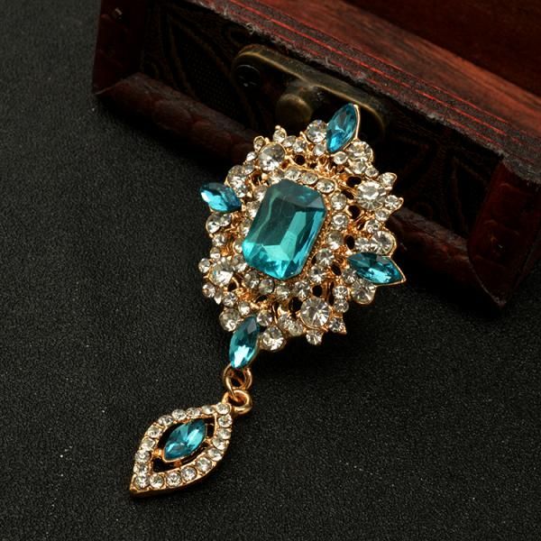 fashion bridal wedding party crystal rhinestone teardrop brooch pin, Gray
fashion bridal wedding party crystal rhinestone teardrop brooch pin, Gray