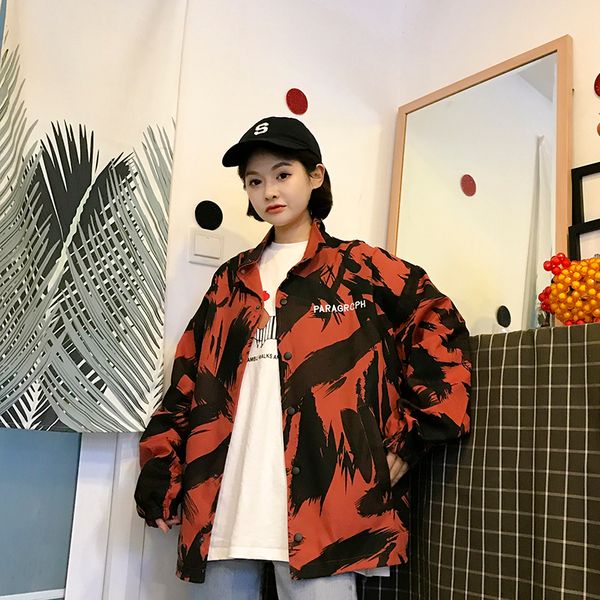 two-sided wearing large size jacket female 2019 spring autumn new student printing loose jacket windbreaker baseball uniform c92, Black;brown
two-sided wearing large size jacket female 2019 spring autumn new student printing loose jacket windbreaker baseball uniform c92, Black;brown