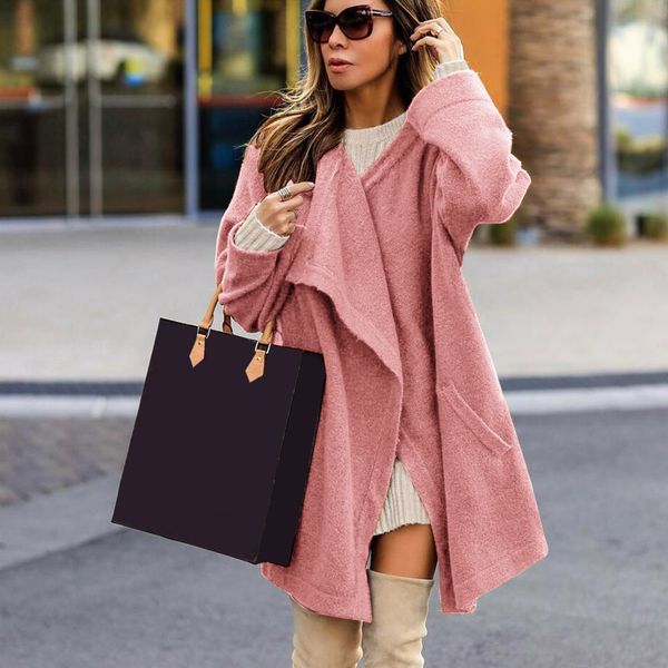 women knitwear cardigan mid-length wind coat fabala loose casual windbreaker autumn/winter, Black
women knitwear cardigan mid-length wind coat fabala loose casual windbreaker autumn/winter, Black