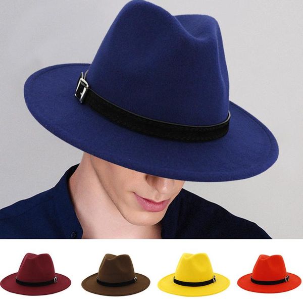 2019 men & women solid color vintage wide brim hat with belt buckle adjustable outbacks hats fedoras chapeau sombrero mujer, Blue;gray
2019 men & women solid color vintage wide brim hat with belt buckle adjustable outbacks hats fedoras chapeau sombrero mujer, Blue;gray