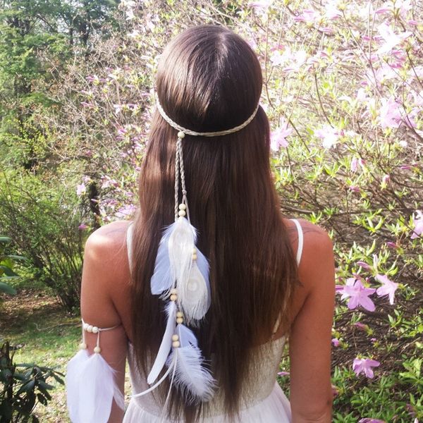 white bohemian feather tassels headband hairbands gypsy hippie peacock hair accessories, Golden;white
white bohemian feather tassels headband hairbands gypsy hippie peacock hair accessories, Golden;white