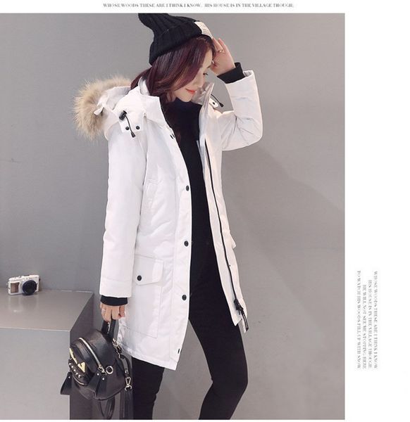 high-end brand canadian style ladies winter down jacket fashion slim fur collar decorative long thick cotton coat windproof warm down jacket, Black
high-end brand canadian style ladies winter down jacket fashion slim fur collar decorative long thick cotton coat windproof warm down jacket, Black