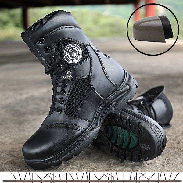 men's work safety shoes men outdoor footwear combat ankle waterproof boots indestructible rubber shoes woman sneakers, Black
men's work safety shoes men outdoor footwear combat ankle waterproof boots indestructible rubber shoes woman sneakers, Black
