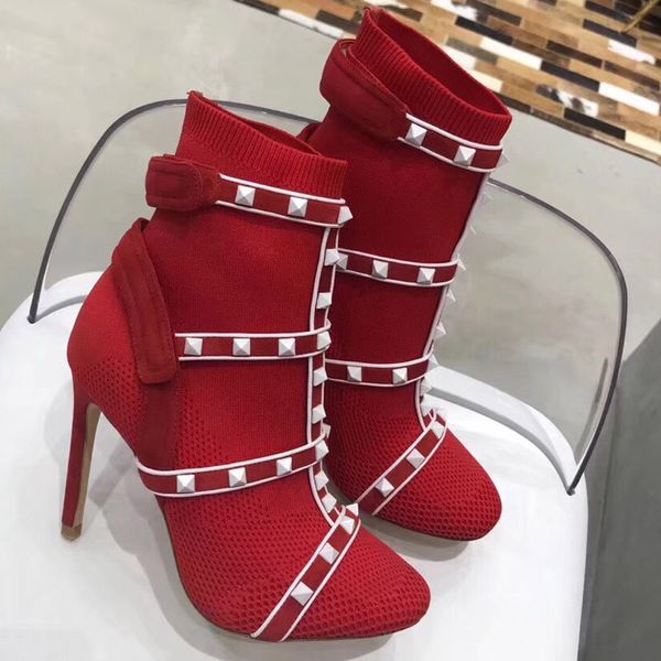 trendy black studded t-closure lace up gladiator shoes spike heels womens out ankle bootie